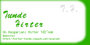 tunde hirter business card